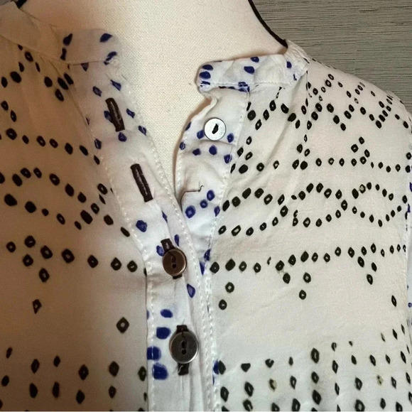 Free People Shibori Ivory Print Long Sleeve Button-Up Tunic Dress Womans Size XS - Picture 5 of 11